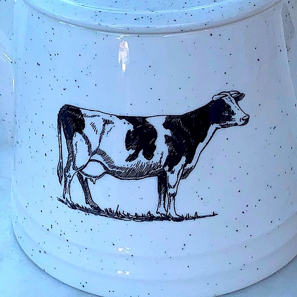 GRACE FINE CERAMIC TEAWARE TEAPOT & LID BLACK SPECKLE FARM COW - Picture 3 of 10